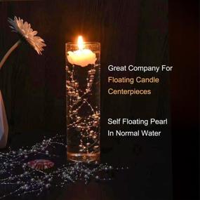 img 4 attached to 💎 TeaSu 12pcs Silver Pearl String - Ideal for Elegant Wedding Centerpieces, Vase Fillers, and Stunning Floating Candle Decor