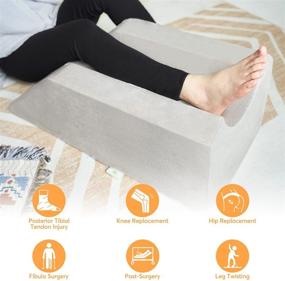 img 2 attached to OasisSpace Leg Support and Elevation Pillow: Ultimate Pain Relief after Surgery, Injury, or Swelling - Enhance Circulation and Comfort with Memory Foam - Ideal for Knee, Ankle, and Foot Recovery - Washable Cover