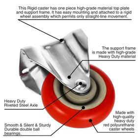 img 3 attached to Superior Stationery Caster Wheels with Polyurethane Hardware: Ensuring Optimal Performance and Durability