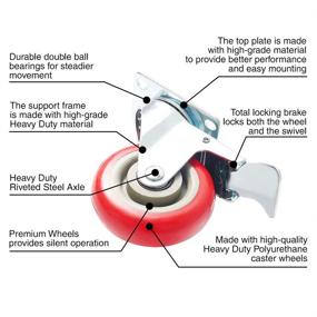 img 2 attached to Superior Stationery Caster Wheels with Polyurethane Hardware: Ensuring Optimal Performance and Durability