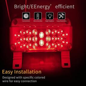 img 3 attached to 🚐 Rectangular RV Exterior Light with License Plate Holder - 53 LED RV Tail Light for Trailer, Camper, Tractor, etc. - LED Tail Brake Lights for Better Visibility
