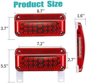 img 2 attached to 🚐 Rectangular RV Exterior Light with License Plate Holder - 53 LED RV Tail Light for Trailer, Camper, Tractor, etc. - LED Tail Brake Lights for Better Visibility
