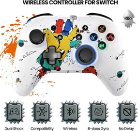 img 2 attached to 🎮 REDSTORM Wireless Pro Controller for Nintendo Switch/Switch Lite/Switch OLED – Turbo, Dual Vibration, Gyro Axis Support, White Caton