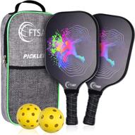 🥒 ftsahy graphite pickleball paddles set of 2, lightweight pickelball racket set with carbon fiber surface, polypropylene honeycomb core, for indoor and outdoor play, includes 2 pickleball racquets and balls логотип