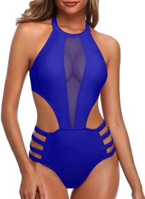 img 4 attached to 👙 Ultimate Tempt Me Swimsuit Halter Monokini for Women's Clothing, Swimsuits & Cover Ups