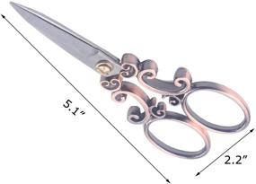 img 2 attached to 🔪 BIHRTC European Vintage Stainless Steel Sewing Scissors: Cloud Pattern Dressmaker Shears for DIY, Embroidery, Craft, Art & Everyday Use (Copper)