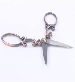 img 1 attached to 🔪 BIHRTC European Vintage Stainless Steel Sewing Scissors: Cloud Pattern Dressmaker Shears for DIY, Embroidery, Craft, Art & Everyday Use (Copper)