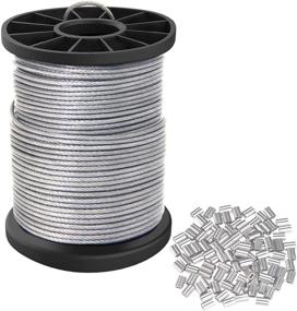 img 4 attached to 150lb Heavy Duty Vinyl Coated Picture Hanging Wire - 100ft Stainless Steel Spool with 40 Aluminum Crimping Sleeves - Ideal for Hanging Picture Frames, Artwork, and String Lights