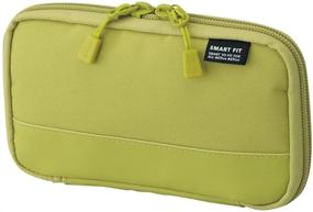 img 4 attached to 🍏 LIHIT LAB Compact Pen Case (Pencil Case), Water-Resistant & Stain-Repellent, 3.5x6.5", Green (A7687-6)
