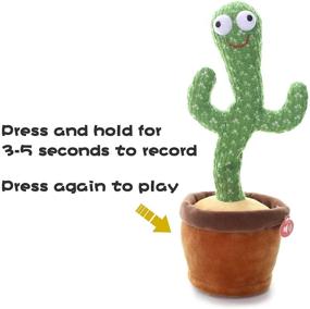 img 1 attached to Dancing Cactus Plush Toy | Interactive Cactus Toys for Babies, Toddlers & Kids (3+ Months) | Talking, Singing & Recording | Dancing Cactus Plush in a Pot | Perfect Gifts for 1, 2 & 3 Year Old Boys and Girls