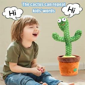 img 3 attached to Dancing Cactus Plush Toy | Interactive Cactus Toys for Babies, Toddlers & Kids (3+ Months) | Talking, Singing & Recording | Dancing Cactus Plush in a Pot | Perfect Gifts for 1, 2 & 3 Year Old Boys and Girls