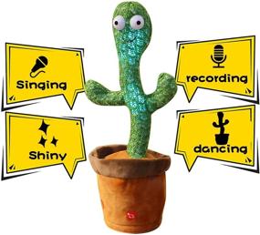 img 2 attached to Dancing Cactus Plush Toy | Interactive Cactus Toys for Babies, Toddlers & Kids (3+ Months) | Talking, Singing & Recording | Dancing Cactus Plush in a Pot | Perfect Gifts for 1, 2 & 3 Year Old Boys and Girls