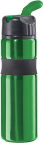 img 1 attached to 🍃 25-Ounce Green Oggi Lustre Contour Stainless Steel Sport Bottle with Flip Up Drinking Spout and Straw