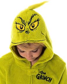 img 1 attached to Kids' Hooded Union Suit Sleeper Pajamas - Dr. Seuss' The Grinch