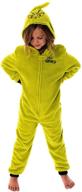 kids' hooded union suit sleeper pajamas - dr. seuss' the grinch logo