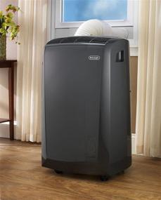 img 1 attached to Delonghi 3-in-1 Portable Air Conditioner: Efficient Cooling, Dehumidification & Fan with Remote Control & Wheels - Ideal for Medium Rooms up to 350 sq. ft in Dark Gray