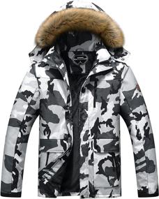 img 4 attached to Warm and Waterproof Men's Winter Snow Coat with Hood for Skiing and Work