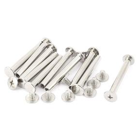 img 1 attached to 🔩 uxcell Screw Post Sets: M5x40mm Belt Buckle Binding Bolts for 3/16" Hole Dia - Silver Tone, 10 Sets