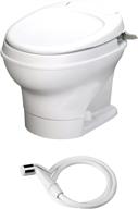 🚽 aqua-magic v rv toilet hand flush with hand sprayer - thetford 31657: low profile, white logo