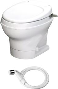 img 2 attached to 🚽 Aqua-Magic V RV Toilet Hand Flush with Hand Sprayer - Thetford 31657: Low Profile, White