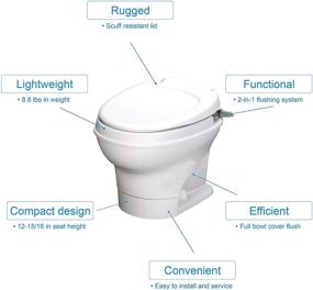 img 1 attached to 🚽 Аква-Мэджик V Туалет для домов на колесах с ручной спринцевалкой - Тетфорд 31657: Низкий профиль, белый.