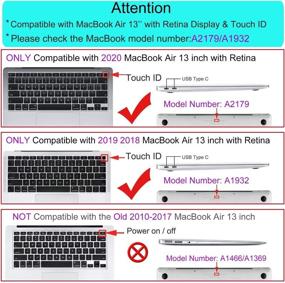 img 3 attached to Premium Hard Shell Case & Keyboard Cover for MacBook Air 13 inch 2020-2018, A2179/A1932 (Retina Display) with Touch ID - jvomk