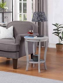 img 1 attached to Convenience Concepts American Heritage Round End Table in Light Gray Wirebrush: Sleek and Versatile Furniture Piece