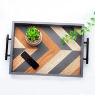 🪑 wooden farmhouse ottoman tray for decorative room serving логотип