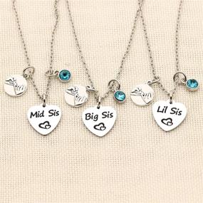 img 3 attached to 👯 JQFEN 3PCS Sister Necklace Set - Big Sister, Middle Sister, Little Sister - Sisters Gift - Sister Best Friend Promise Necklace - Crystal Jewelry