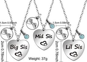 img 1 attached to 👯 JQFEN 3PCS Sister Necklace Set - Big Sister, Middle Sister, Little Sister - Sisters Gift - Sister Best Friend Promise Necklace - Crystal Jewelry