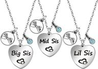 👯 jqfen 3pcs sister necklace set - big sister, middle sister, little sister - sisters gift - sister best friend promise necklace - crystal jewelry logo