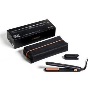 img 3 attached to 🔥 Elchim 8th Sense Styler: Titanium & Ceramic Hair Straightener with 11 Heat Settings, Dual-Universal Voltage, Travel Bag - Black