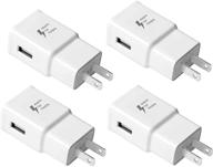 🔌 samsung adaptive fast charging wall charger adapter [4-pack] - power adapter charging block for samsung galaxy s10 s9 s8 s7 s6 note 8 9, iphone, lg, htc, and more (white) logo