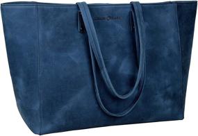 img 4 attached to 👜 Antonio Valeria Cognac Leather Shoulder Women's Handbag Set with Wallet - Ideal for Shoulder Bag Enthusiasts