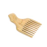 breezelike wooden hair pick sandalwood logo