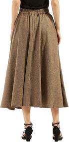 img 2 attached to 👗 Chouyatou Women's Vintage High Waist Button-Front Long Skirt with Convenient Pockets