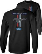 🐎 ford mustang pony racing stripe 5.0 muscle shelby long sleeve t-shirt - front and back print logo