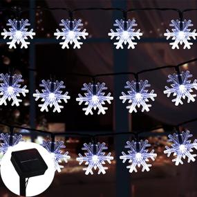 img 4 attached to 🌟 23ft Solar Snowflake String Lights: 50 LEDs, 8 Modes for Christmas Indoor Outdoor Decorations