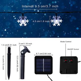 img 1 attached to 🌟 23ft Solar Snowflake String Lights: 50 LEDs, 8 Modes for Christmas Indoor Outdoor Decorations