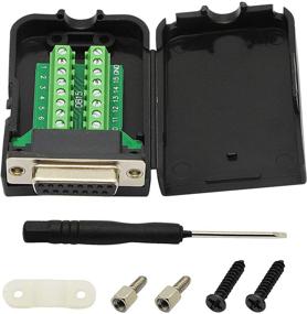 img 4 attached to 🔌 CERRXIAN DB15 Breakout Connector - Female Solderless Serial to Screw Wiring Terminal Signal Module - Breakout PCB Board with Plastic Case & Screws Nuts - Black (FN)