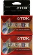 📼 tdk d90 audio cassettes 90 minutes, pack of 2 logo