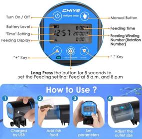 img 1 attached to Lukovee Automatic Fish Feeder: USB Rechargeable Timer with Large Capacity for Vacation - Moisture-Proof Food Dispenser for Aquariums and Fish Tanks