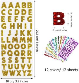 img 3 attached to Winorda Glitter Alphabet Stickers Adhesive Scrapbooking & Stamping