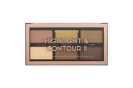 profusion cosmetics long-lasting lightweight mini artistry highlight & contour ii palette - medium dark with rich ingredients logo