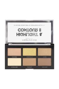 img 1 attached to Profusion Cosmetics Long-Lasting Lightweight Mini Artistry Highlight & Contour II Palette - Medium Dark with Rich Ingredients