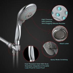 img 1 attached to High-Pressure 4.7-inch High Flow Shower Head with Handheld, 5 🚿 Spray Settings, 70-inch Stainless Steel Shower Hose, Adjustable Bracket, Chrome Finish