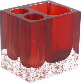 img 2 attached to 🚽 LUANT Red Resin Bathroom Accessory Set - Includes Soap Dish, Dispenser, Toothbrush Holder, and Tumbler - 5-Piece Collection