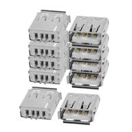 🔌 efficiently connect devices with the uxcell office straight solder type a usb female jack connector silver tone - pack of 10 logo