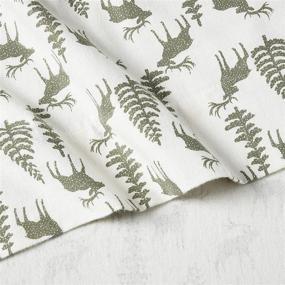 img 2 attached to 🛏️ Brielle Home Flannel Sheet Set - Soft, Warm & Cozy Cotton Bedding with Elastic Deep Pockets - Queen Size, Modern Chic Design, Deer Ivory