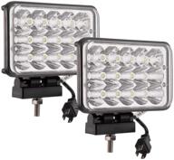 lightronic 4x6 дюймов 45w светодиодный вспомогательный/рабочий свет для тракторов и сельскохозяйственных автомобилей - холодная яркая белая 6000k, комбо светлин (основной свет/пятно), водонепроницаемость ip69 - 2 шт логотип